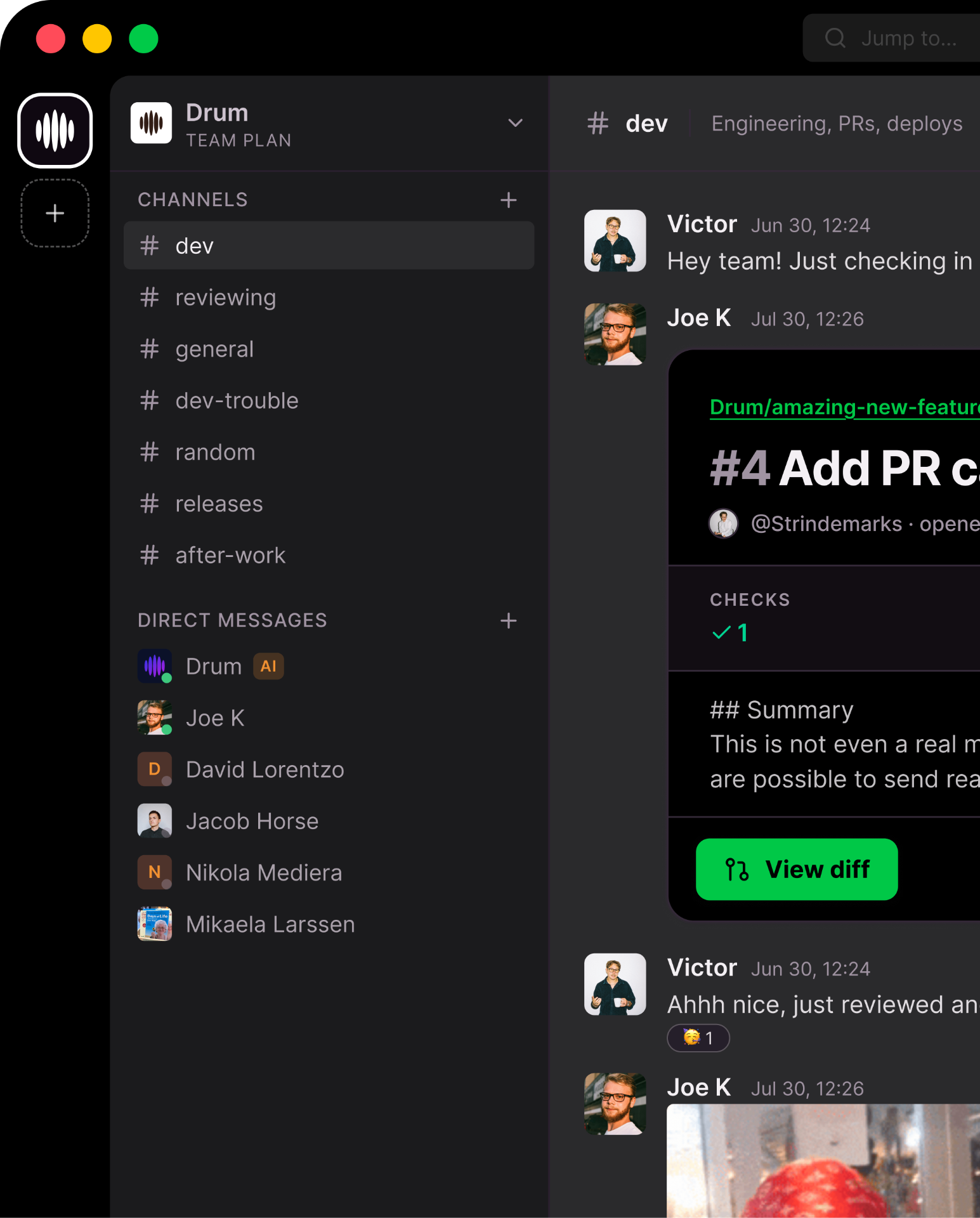 Drum app interface preview